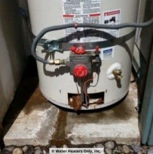 A leaking water heater